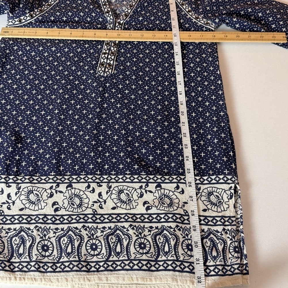 Forever 21 navy + white boho tunic dress • size S - Picture 7 of 8